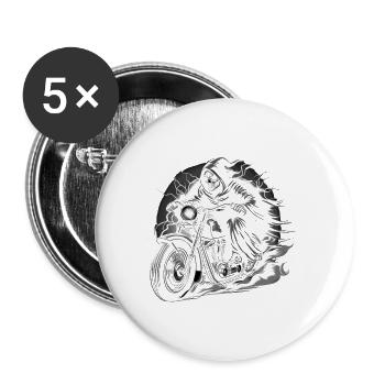 Skeleton Biker The Last Tour Guide Motorcycle Fan - Buttons small 1''/25 mm (5-pack) - white - Front