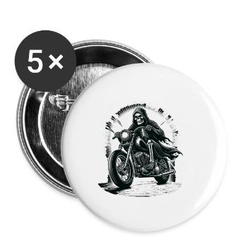Skeleton Biker The Last Tour Guide Motorcycle Fan - Buttons small 1''/25 mm (5-pack) - white - Front