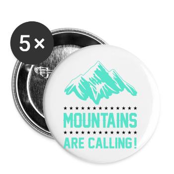 mountains berge are calling - Buttons small 1''/25 mm (5-pack) - white - Front