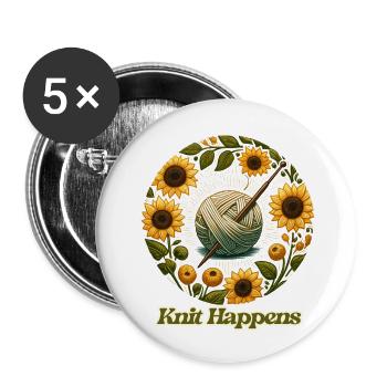 Knit Happens - Buttons small 1''/25 mm (5-pack) - white - Front
