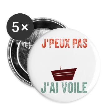 J'peux pas j'ai voile - Lot de 5 petits badges (25 mm) - blanc - Devant