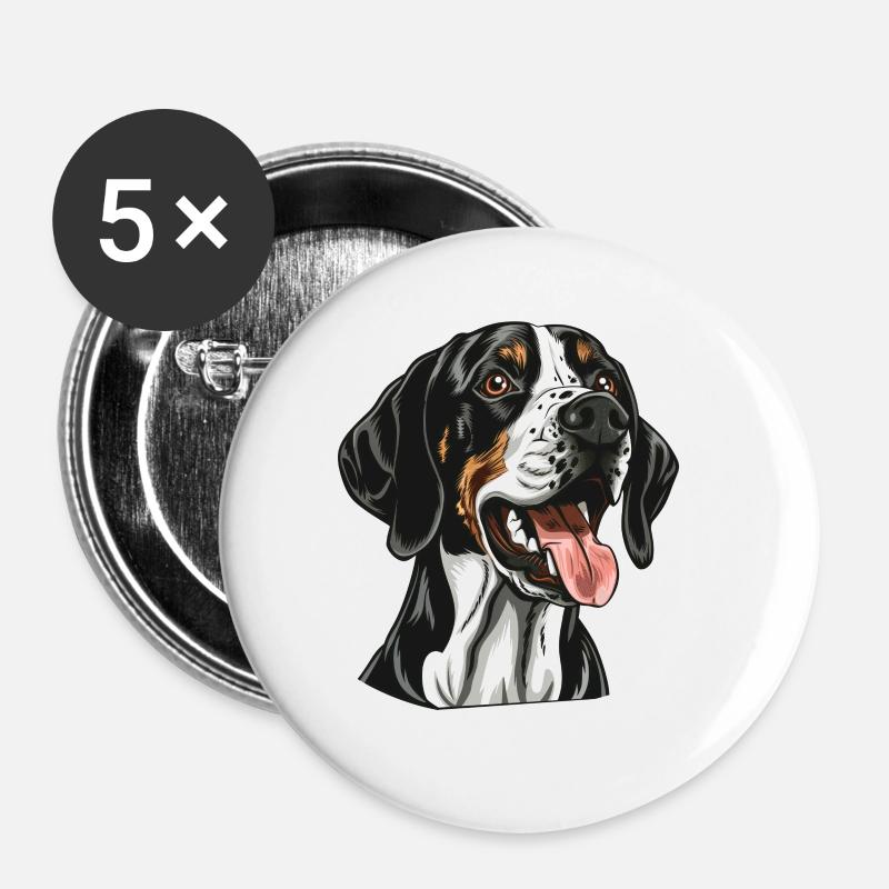 English Pointer | Cartoon Artwork - Buttons klein 25 mm (5er Pack) - Weiß