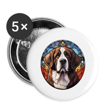 St. Bernard's Head - Buttons small 1''/25 mm (5-pack) - white - Front
