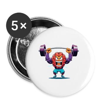 mentalement fort - bien etre - Lot de 5 petits badges (25 mm) - blanc - Devant
