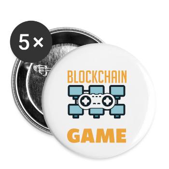 Cryptocurrency Rewards Gaming Blockchain Gamer - Buttons klein 25 mm (5er Pack) - Weiß - Vorne