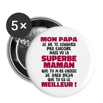 Schwangerschaftsankündigung Geschenk Zukunft Papa Zukünftige Mutter - Buttons klein 25 mm (5er Pack) - Weiß - Vorne