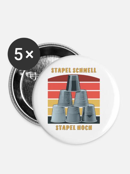 STACKING STAPEL SCHNELL STAPEL HOCH - Buttons klein 25 mm (5er Pack) - Weiß