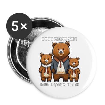 SUPPORTE PAS LE TEMPS LA FAMILLE A BESOIN DE MOI - Lot de 5 petits badges (25 mm) - blanc - Devant