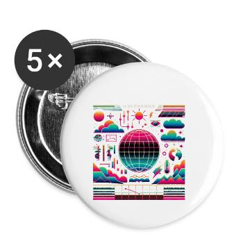 Science in Dialogue 2 - Buttons klein 25 mm (5er Pack) - Weiß - Vorne