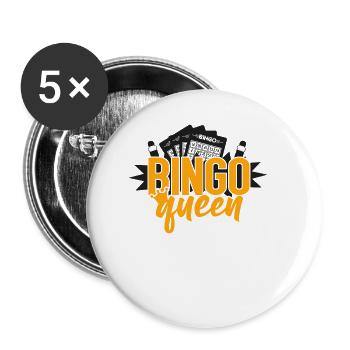 Joueur de bingo Queen Bingo Queen - Lot de 5 petits badges (25 mm) - blanc - Devant