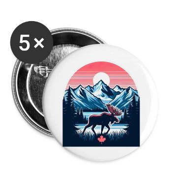 Kanada 23 - Buttons klein 25 mm (5er Pack) - Weiß - Vorne