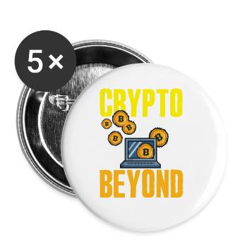 Cryptocurrency AI & Crypto Enthusiast Blockchain - Buttons klein 25 mm (5er Pack) - Weiß - Vorne