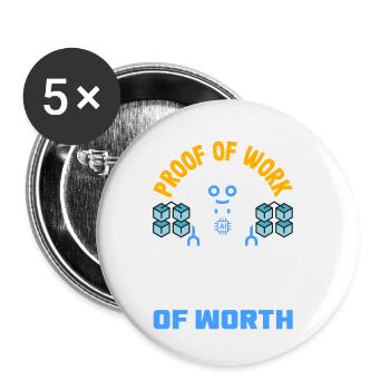 Cryptocurrency AI & Crypto Enthusiast Blockchain - Buttons klein 25 mm (5er Pack) - Weiß - Vorne