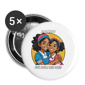 SISTERS TWO SOULS ONE BOND - Buttons small 1''/25 mm (5-pack) - white - Front