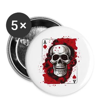 Kiss My Ace jeu de poker jeu de cartes casino saké - Lot de 5 petits badges (25 mm) - blanc - Devant
