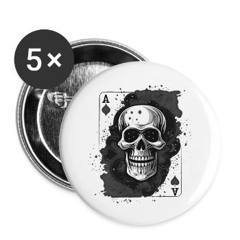 Kiss My Ace jeu de poker jeu de cartes casino saké - Lot de 5 petits badges (25 mm) - blanc - Devant