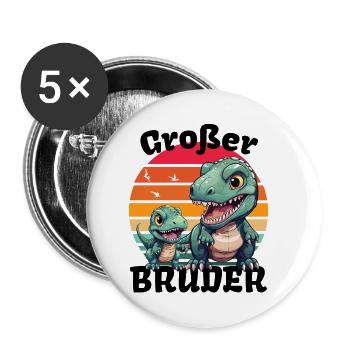 Nachwuchs Verkünden | Ich Werde Großer Bruder 2025 - Buttons klein 25 mm (5er Pack) - Weiß - Vorne