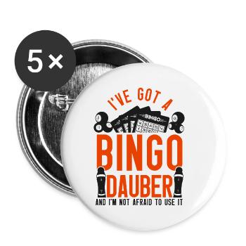 Joueur de bingo J’ai un bingo - Lot de 5 petits badges (25 mm) - blanc - Devant
