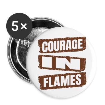 Citation drôle de caserne de pompiers géniale actes de courage - Lot de 5 petits badges (25 mm) - blanc - Devant