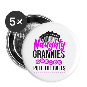Bingo Player Grandma Naughty - Buttons small 1''/25 mm (5-pack) - white - Front