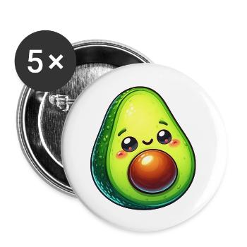 Avocat - Lot de 5 petits badges (25 mm) - blanc - Devant