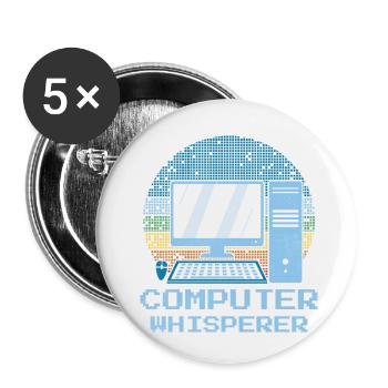 Computer Whisperer Computer Tech Support - Buttons klein 25 mm (5er Pack) - Weiß - Vorne