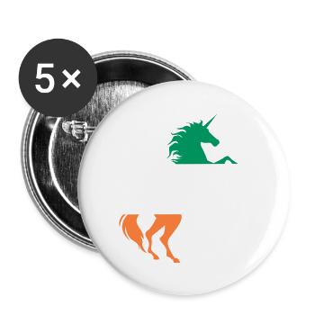 Irland Flagge T-Shirt Magisches Einhorn Irisch - Buttons klein 25 mm (5er Pack) - Weiß - Vorne
