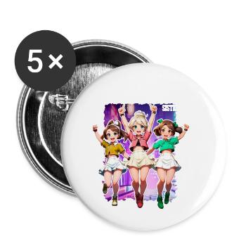 Whats Up Sister Funny Trendy Streamer Cute Girl - Buttons small 1''/25 mm (5-pack) - white - Front