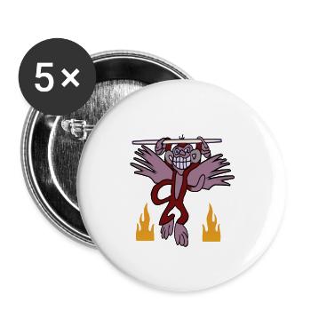 Singe volant - Lot de 5 petits badges (25 mm) - blanc - Devant