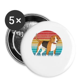 Ohne Beagle? Ohne Mich! - Buttons klein 25 mm (5er Pack) - Weiß - Vorne