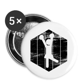 Figurines de pom-pom girl - Lot de 5 petits badges (25 mm) - blanc - Devant