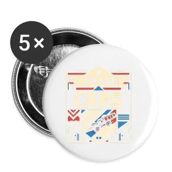 I Crash Cars 10 - Buttons small 1''/25 mm (5-pack) - white - Front