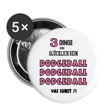 Dodgeball Was Sonst Spiel Dodgeballerin Spielerin - Buttons klein 25 mm (5er Pack) - Weiß - Vorne
