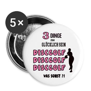 Discgolf Was Sonst Spiel Discgolferin Spielerin - Buttons klein 25 mm (5er Pack) - Weiß - Vorne