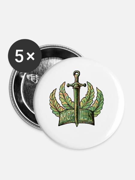 MITTELALTER RENAISSANCE SCHWERT - Buttons klein 25 mm (5er Pack) - Weiß
