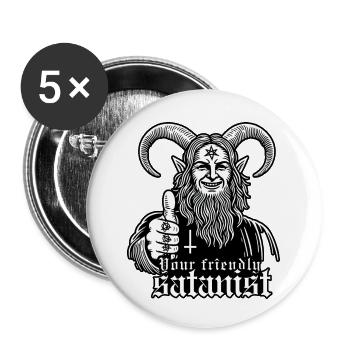 Your Fiendly Satanist - Buttons small 1''/25 mm (5-pack) - white - Front