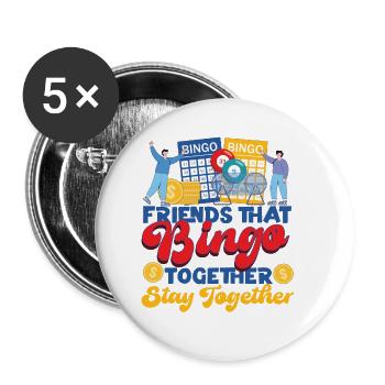 Bingo Player Friends Buddies - Buttons small 1''/25 mm (5-pack) - white - Front