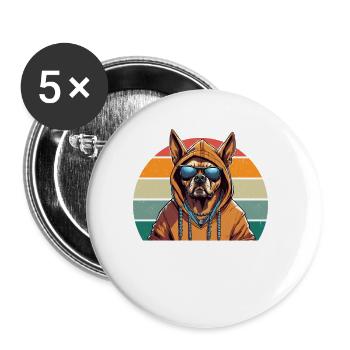 Coolest Dog - Buttons small 1''/25 mm (5-pack) - white - Front
