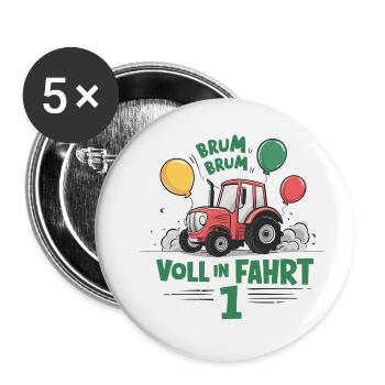 Cool Tractor 1st Birthday: Best Selling Gift! - Buttons small 1''/25 mm (5-pack) - white - Front