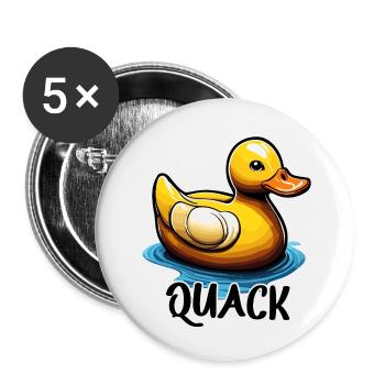 Canard en caoutchouc / Canard en caoutchouc / Eau / Baignoire - Lot de 5 petits badges (25 mm) - blanc - Devant