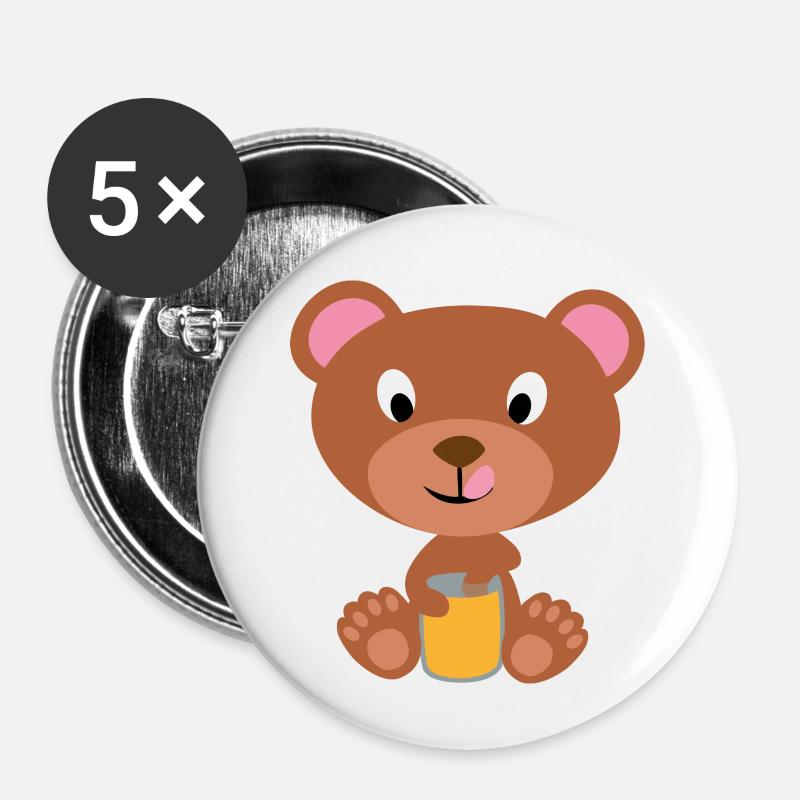 Bear accessories - Buttons small 1''/25 mm (5-pack) - white