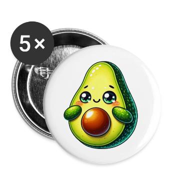 Avocat - Lot de 5 petits badges (25 mm) - blanc - Devant