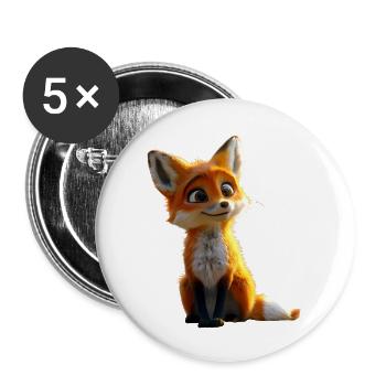 Fuchs Ich Liebe Füchse Rotfuchs Wilder Süßer Fuchs - Buttons klein 25 mm (5er Pack) - Weiß - Vorne