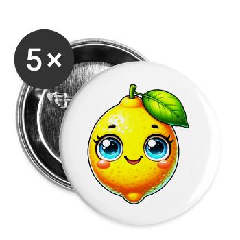 Citron Citrons - Lot de 5 petits badges (25 mm) - blanc - Devant