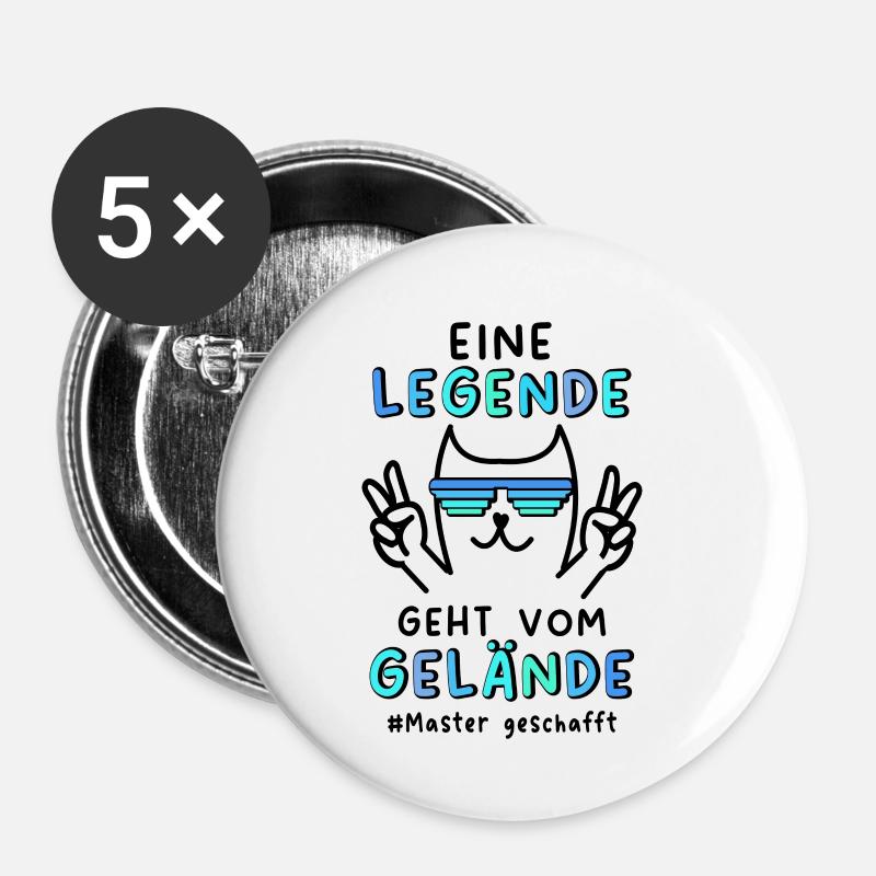 Master Geschafft 2024 - Buttons klein 25 mm (5er Pack) - Weiß