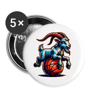 Goat Basketball Player Sport Team - Buttons small 1''/25 mm (5-pack) - white - Front