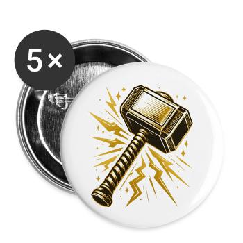 thor's hammer - Buttons small 1''/25 mm (5-pack) - white - Front