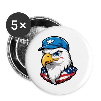 USA Aviator Eagle - Buttons small 1''/25 mm (5-pack) - white - Front