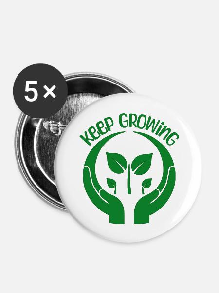 Keep Growing - Buttons klein 25 mm (5er Pack) - Weiß