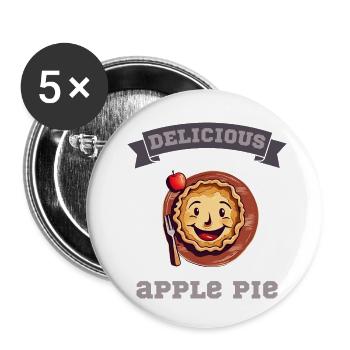 Cooking dessert with red apple - Buttons small 1''/25 mm (5-pack) - white - Front